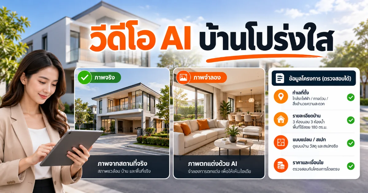 วิดีโอ AI สำหรับอสังหาริมทรัพย์: ทำภาพบ้านให้สวยโดยไม่ทำให้ลูกค้าเข้าใจผิด