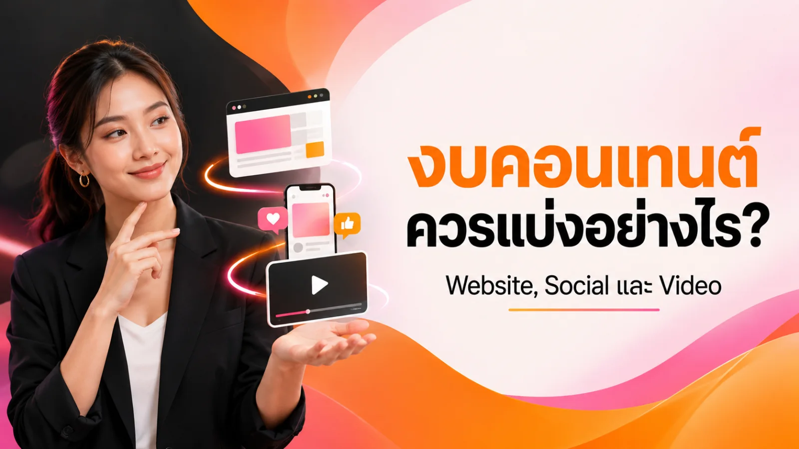ภาพปกบทความงบคอนเทนต์ควรแบ่ง Website Social และ Video อย่างไร