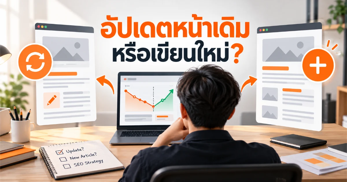 บทความเก่าอันดับตก ควรอัปเดตหน้าเดิมหรือเขียนใหม่? วิธีตัดสินใจก่อนเพิ่ม URL