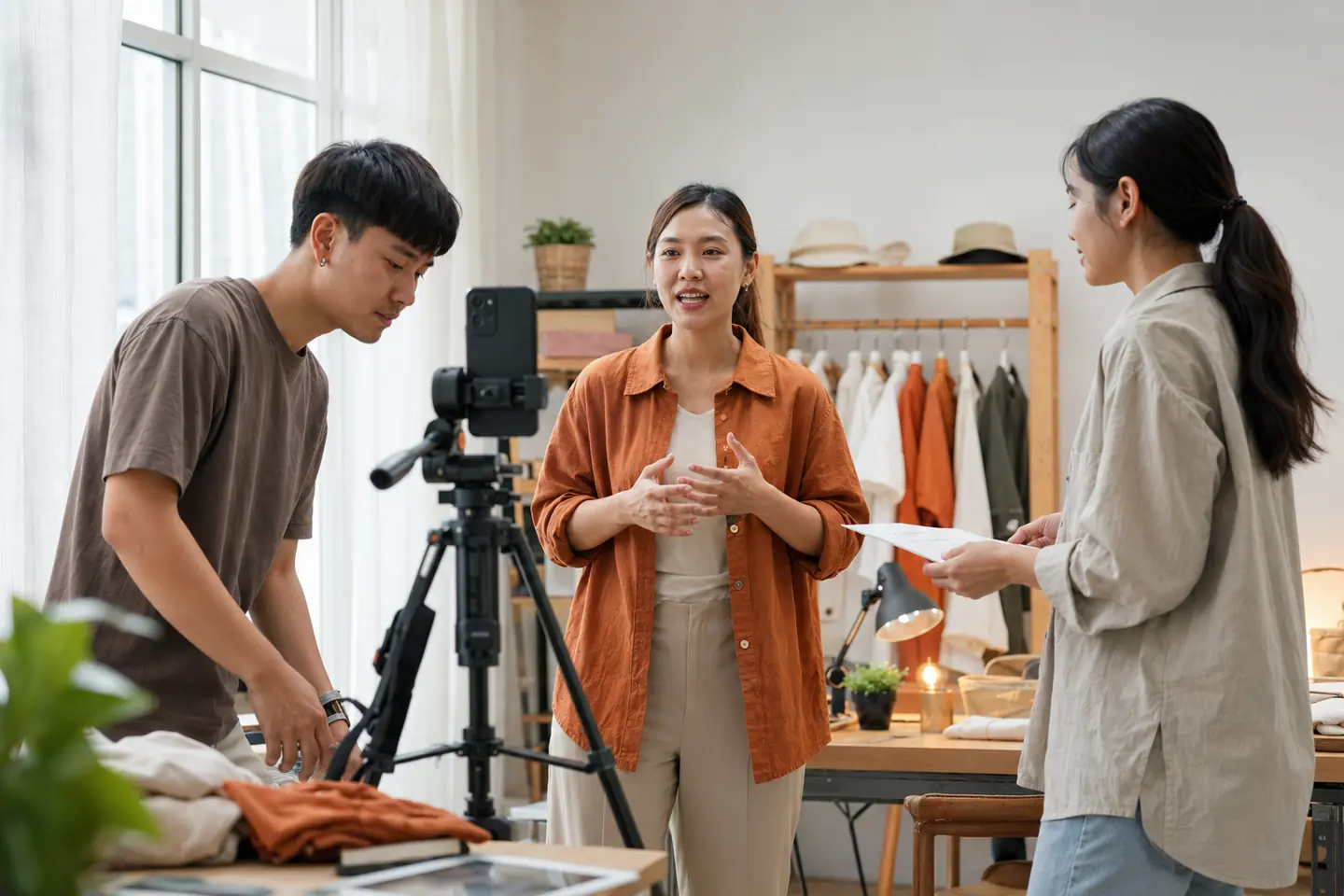 品牌与视频团队按 Script 和 Shot list 规划泰国市场短视频制作